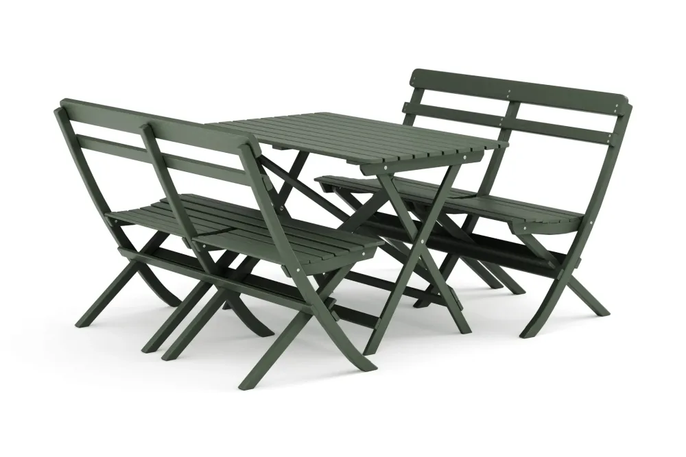 Landet Utomhus matgrupp 118x70x74 cm med 2 soffor