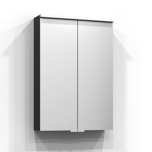 SPEGELSKÅP SVEDBERGS SAREK SVART ASK LED EL 2HYLL JFB 50X71,6X15,1CM