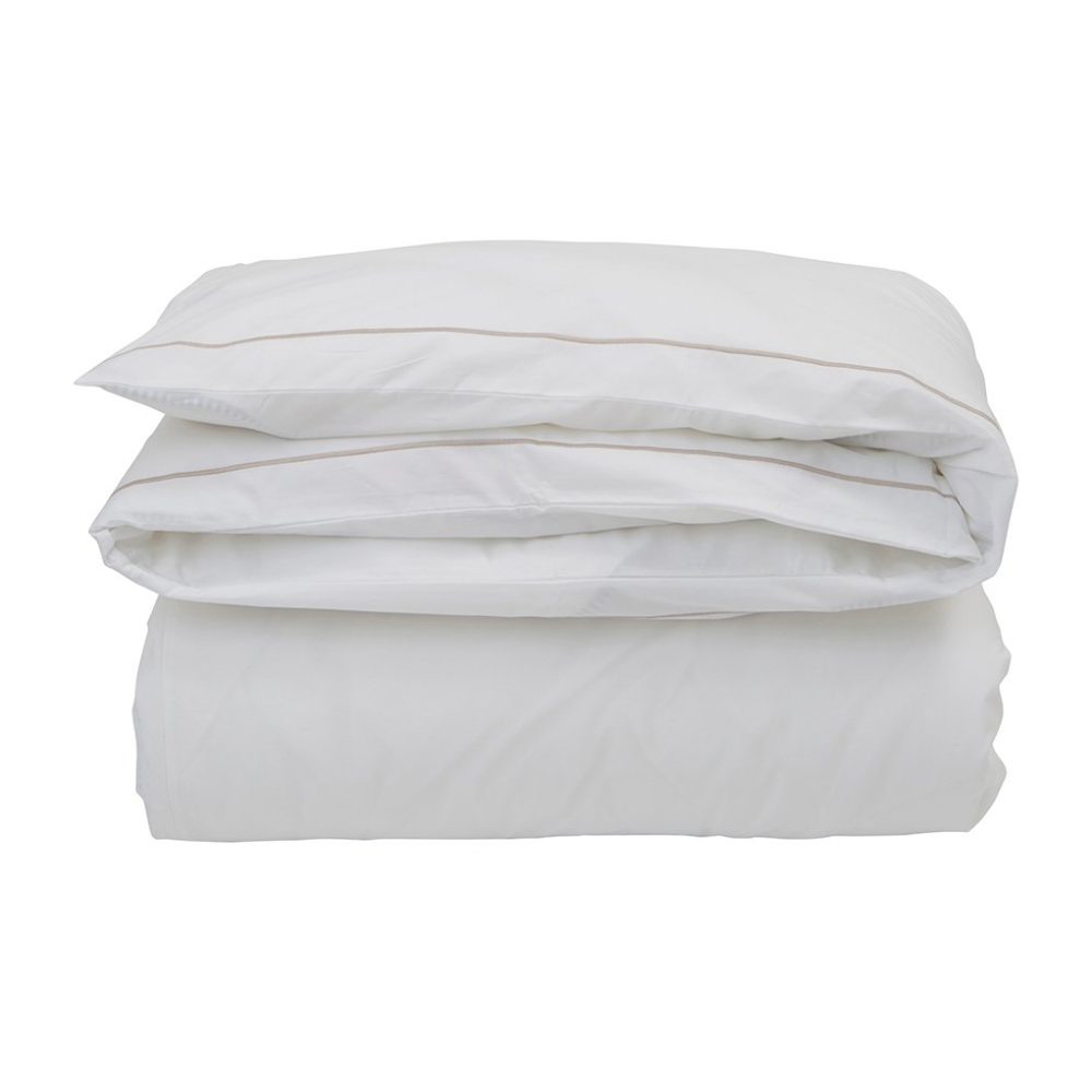 Hotel Percale påslakan 150x210 cm, Vit-ljusbeige